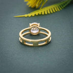 Double Band Round Moissanite Diamond Solitaire Ring - JBR Jeweler