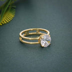 Double Band Round Lab Grown Diamond Engagement Ring - JBR Jeweler
