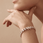 Double Row Diamond Bracelet  Woven Yellow Gold Bracelet