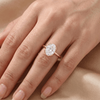 Ethically sourced oval moissanite bridal ring