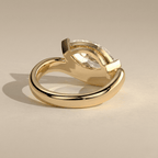 18KT yellow gold marquise solitaire engagement ring