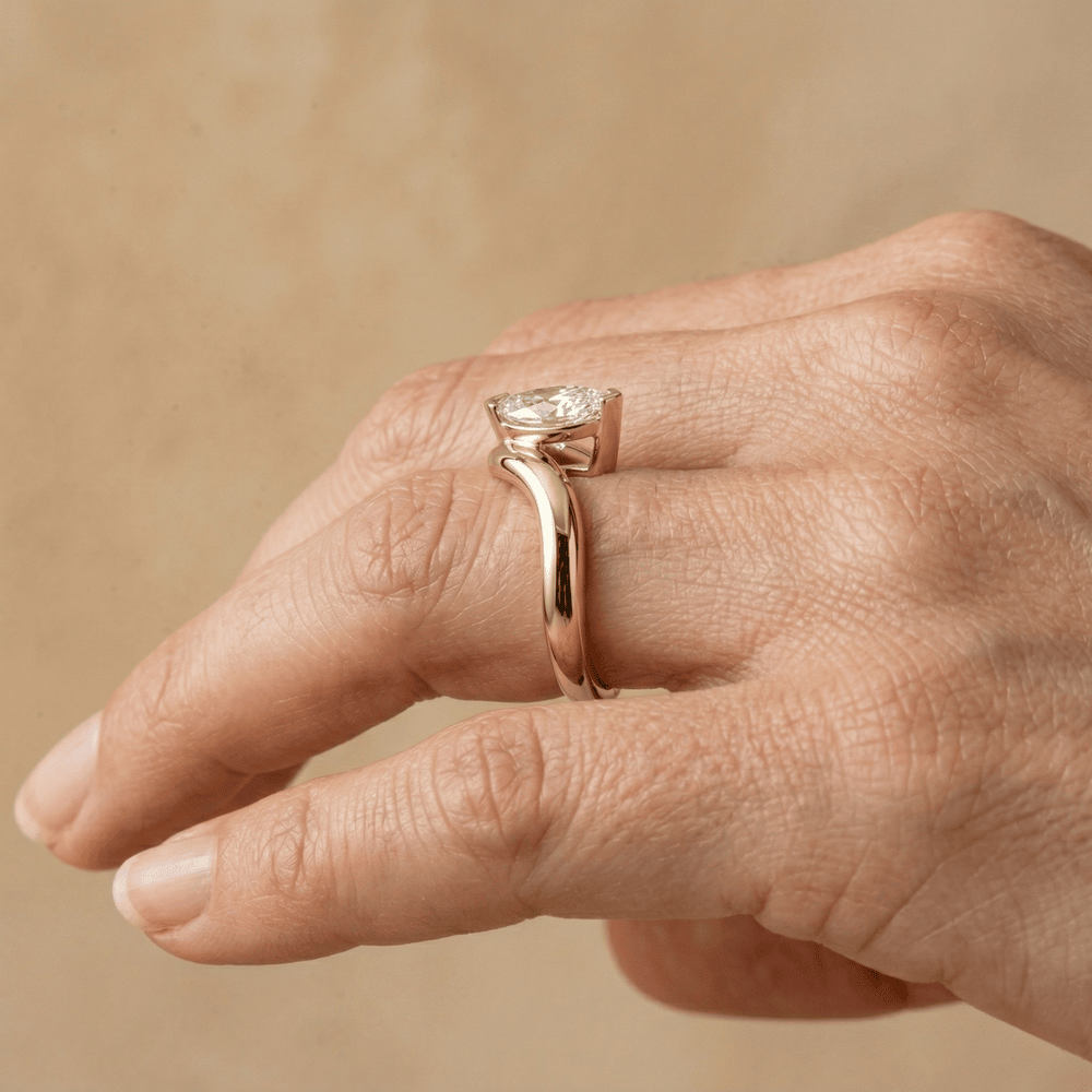 East west marquise diamond promise ring for her