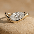 East west marquise lab grown diamond solitaire ring in 18KT gold