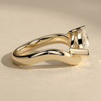 Marquise lab grown diamond solitaire ring with wave band