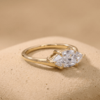 East West marquise moissanite ring side profile