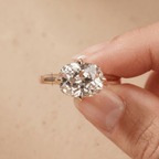Old mine cushion lab diamond ring