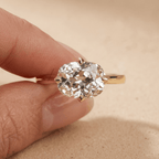 Old cushion lab diamond engagement ring