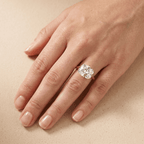 Horizontal set lab diamond ring