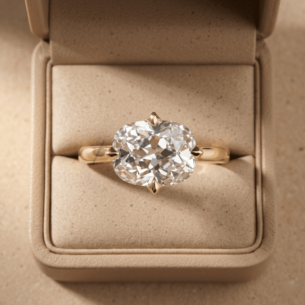 Antique style lab diamond ring