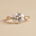 East west old cushion cut lab diamond ring