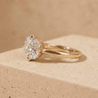 Lab grown diamond gold engagement ring
