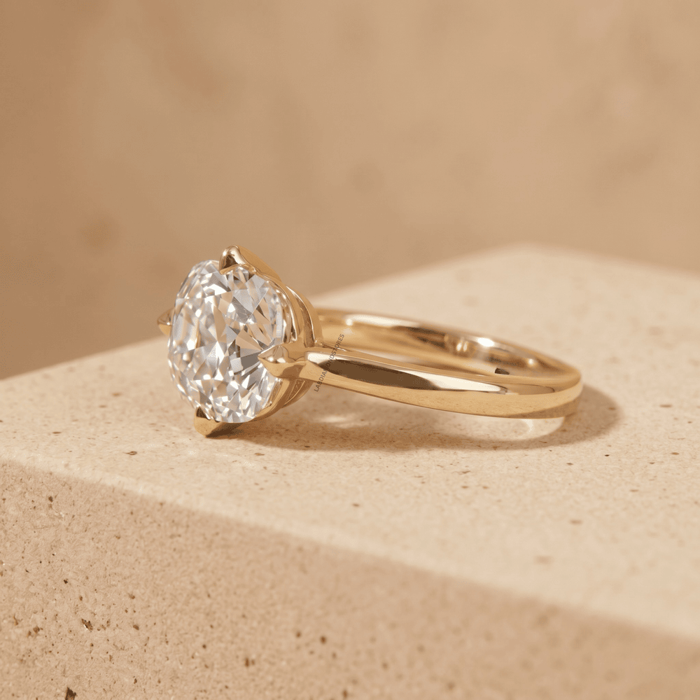 Lab grown diamond gold engagement ring