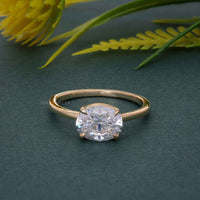 East West Oval Lab Grown Diamond Engagement Ring