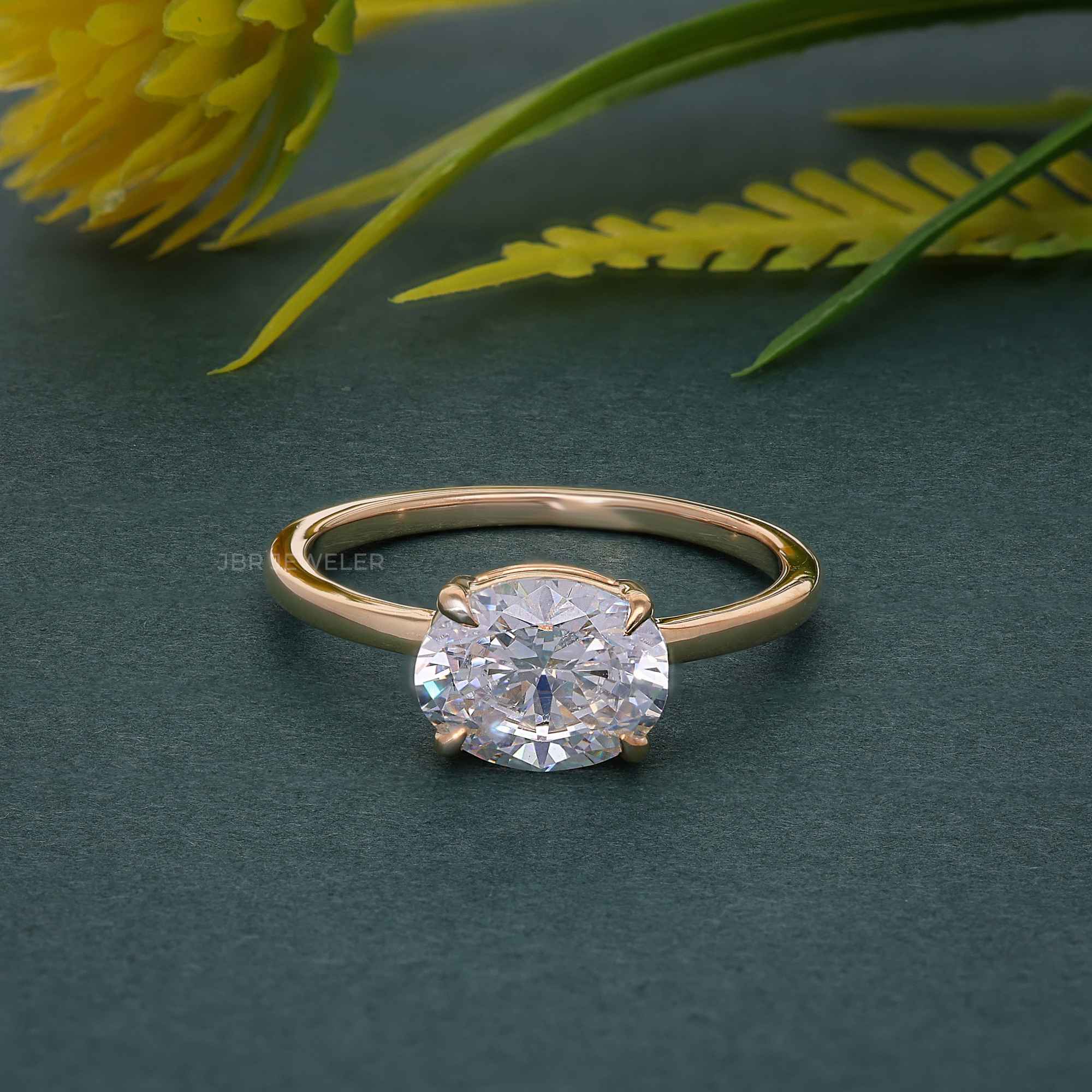 East West Oval Lab Grown Diamond Engagement Ring - JBR Jeweler