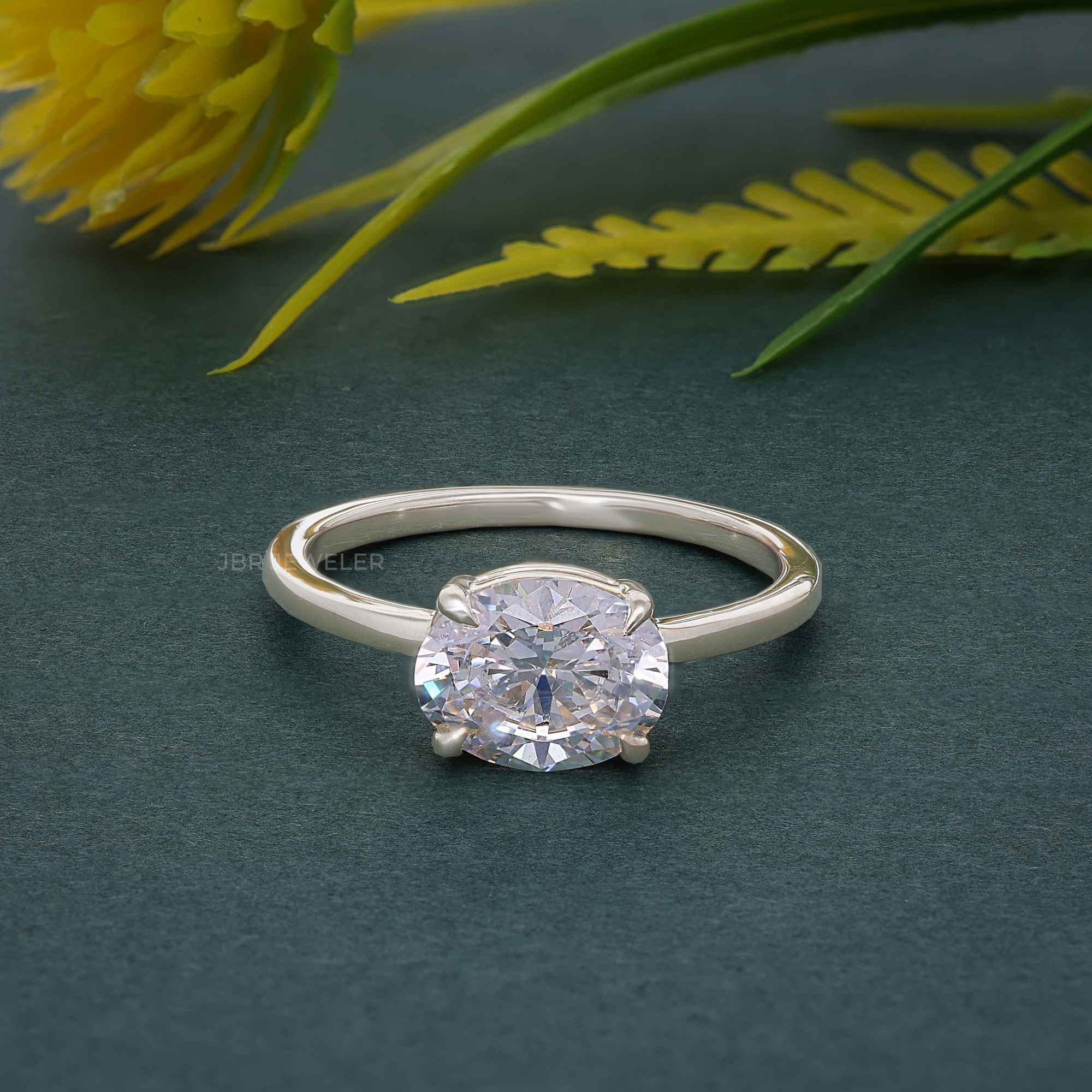 East West Oval Lab Grown Diamond Engagement Ring - JBR Jeweler