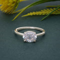 East West Oval Moissanite Diamond Engagement Ring - JBR Jeweler