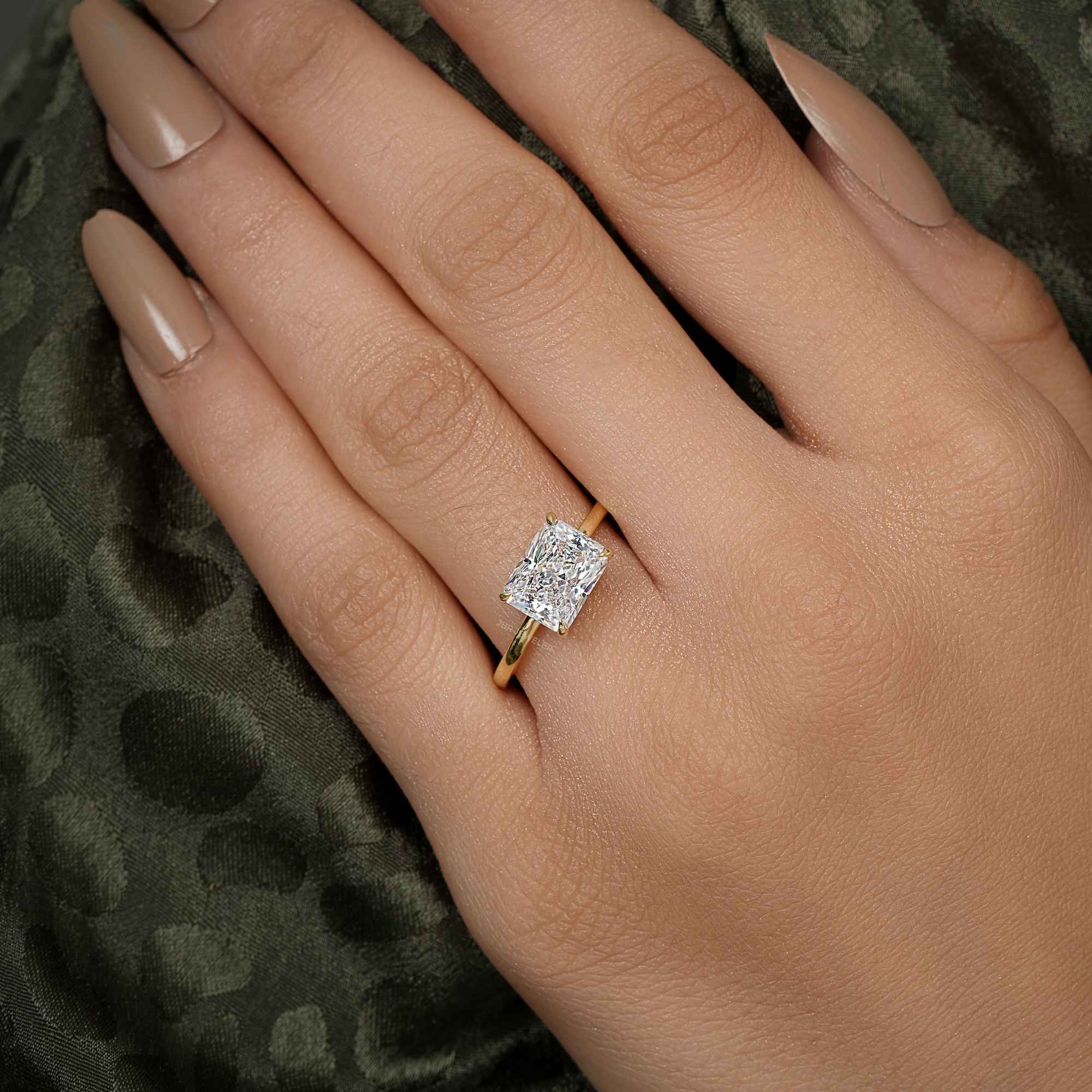 East West Radiant Moissanite Diamond Engagement Ring - JBR Jeweler