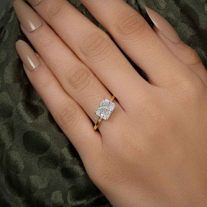 East West Radiant Lab Grown Diamond Engagement Ring