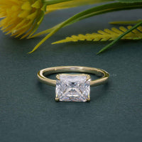 Bague de fiançailles en diamant moissanite radiant East West