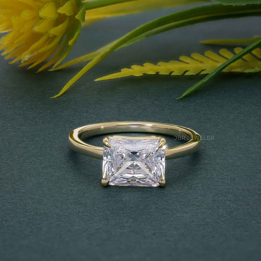 East West Radiant Moissanite Diamant-Verlobungsring