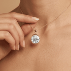 Elegant Round Cut Lab Diamond Solitaire Necklace in Gold