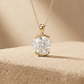 Elegant Round Cut Lab Diamond Solitaire Necklace in Gold
