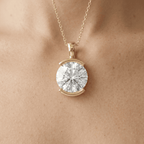 Elegant Round Cut Lab Diamond Solitaire Necklace in Gold