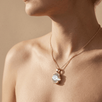 Elegant Round Cut Lab Diamond Solitaire Necklace in Gold