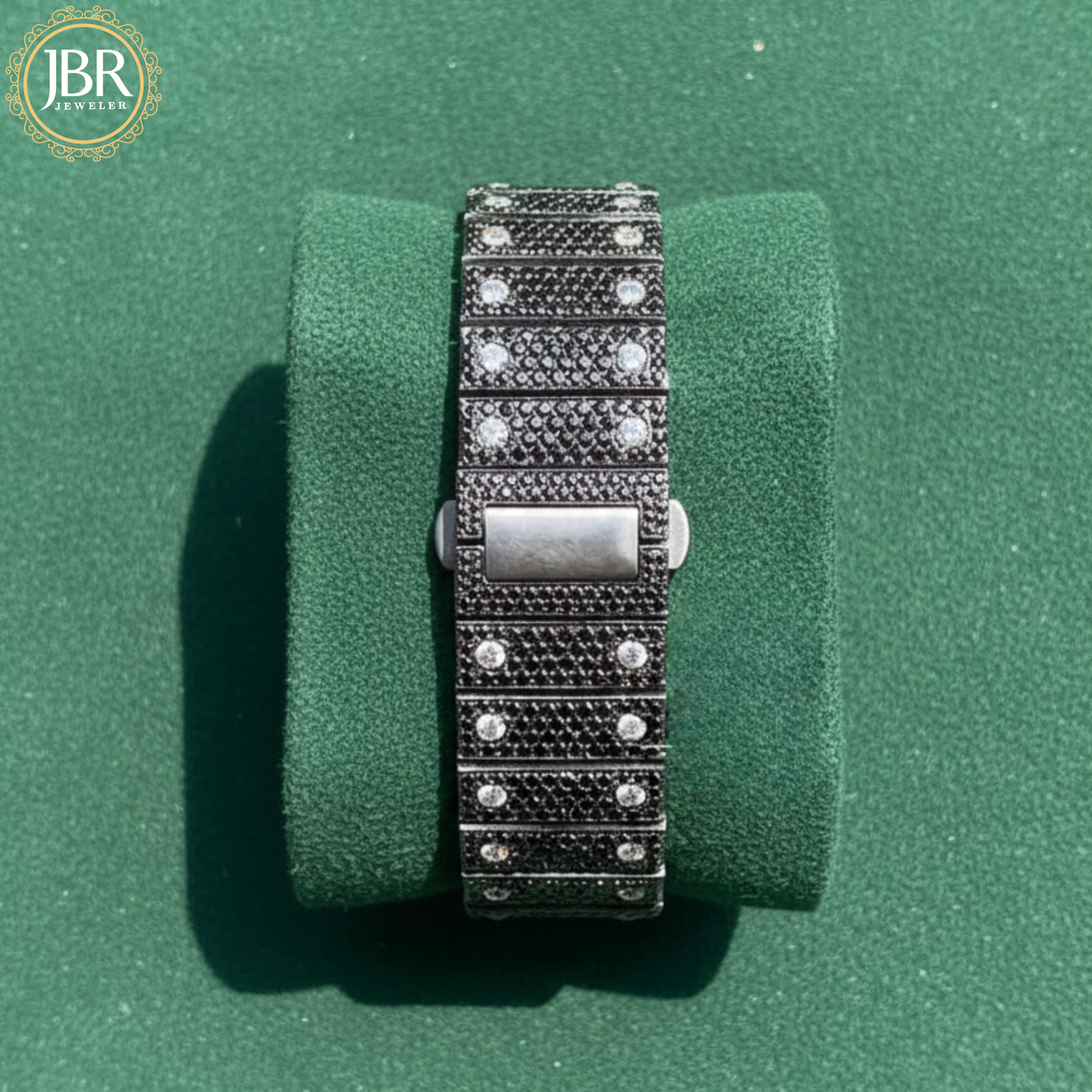 Elegant Stylish Black Moissanite Diamond Skeleton Watch