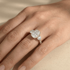 Luxury elongated cushion cut diamond ring for her