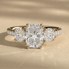 Lab diamond cathedral setting engagement ring for women