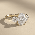Cushion cut lab diamond engagement ring for bride