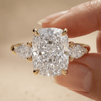 Cushion cut lab diamond ring for women Finger