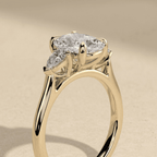 Lab diamond engagement ring side profile
