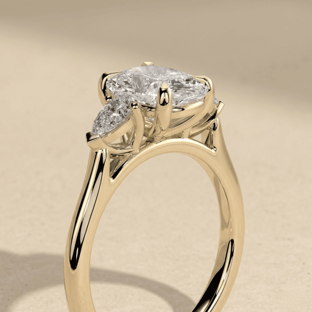 Lab diamond engagement ring side profile