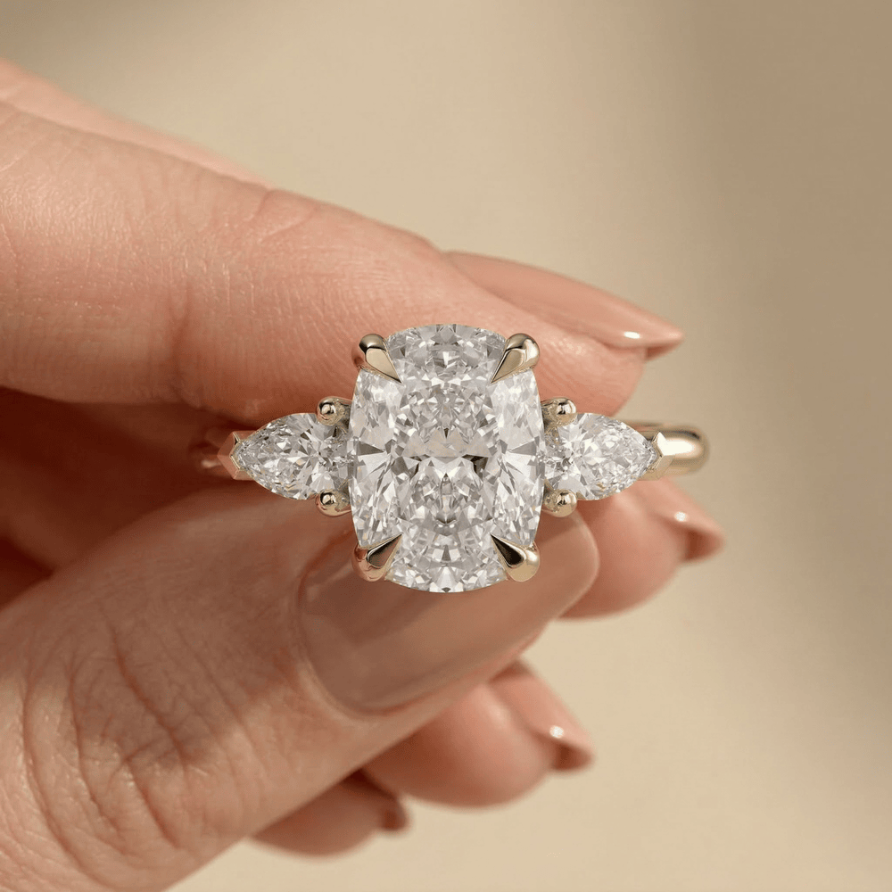 Cushion cut lab diamond ring for women