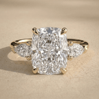 Lab grown diamond cathedral engagement ring