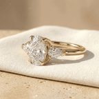 Lab diamond engagement ring side profile