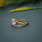 Elongated Cushion Cut Solitaire Lab Grown Diamond Wedding Bridal Ring Sets - JBR Jeweler