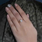 Elongated Cushion Cut Solitaire Lab Grown Diamond Wedding Bridal Ring Sets - JBR Jeweler