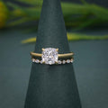Elongated Cushion Cut Solitaire Lab Grown Diamond Wedding Bridal Ring Sets - JBR Jeweler