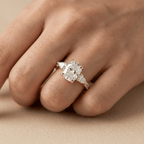 Elongated Cushion Cut Diamond Bridal Ring Gift for Her