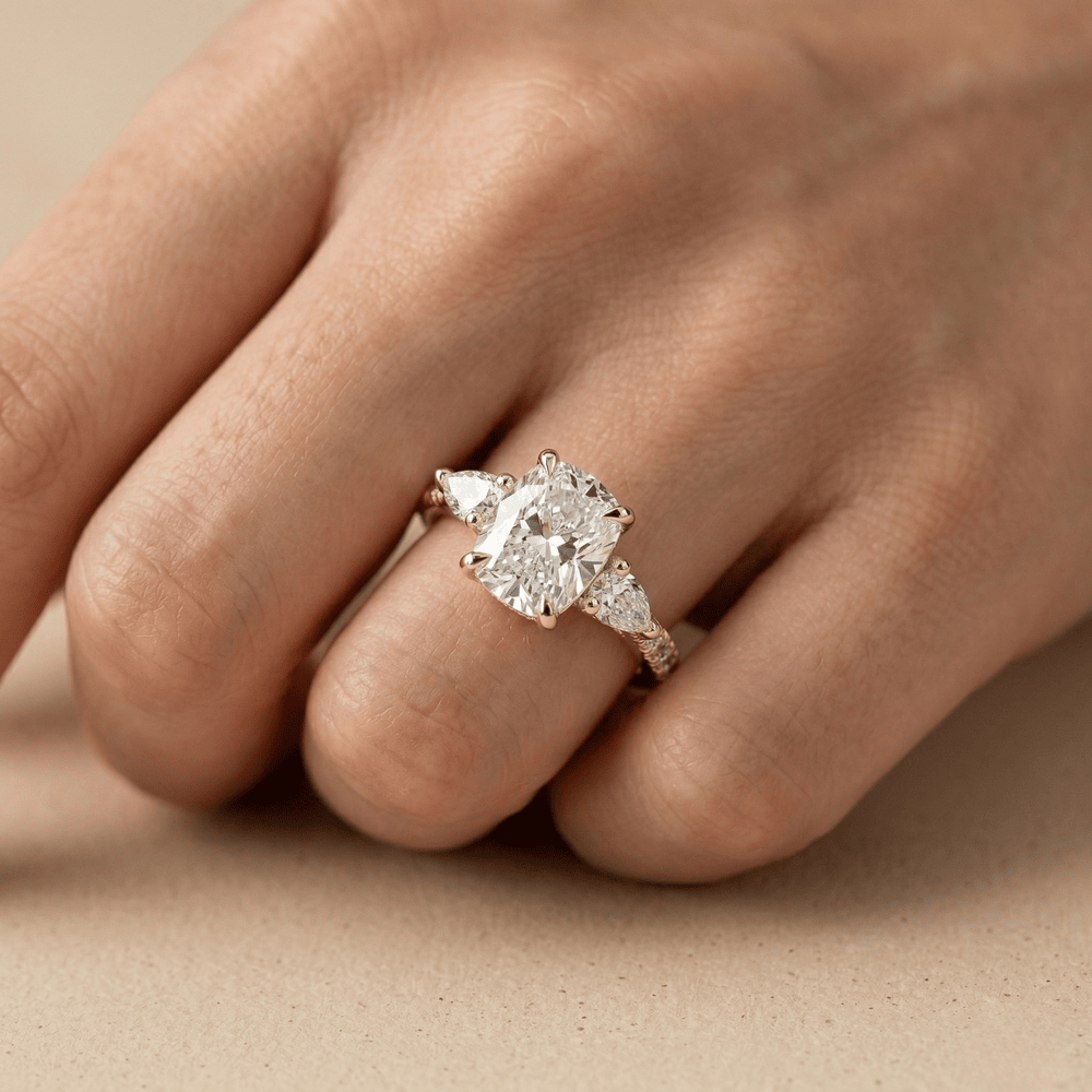 Elongated Cushion Cut Diamond Bridal Ring Gift for Her