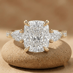Elongated Cushion Lab Grown Diamond Engagement Ring in 14K Gold
