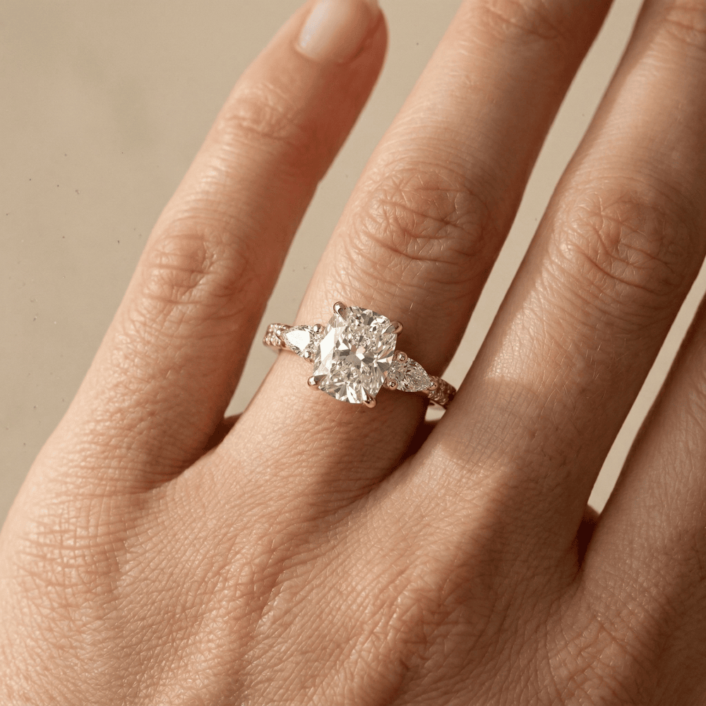 Lab Grown Cushion Cut Diamond Ring for Marriage Proposal
