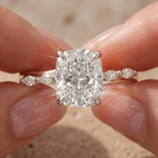 Elegant elongated cushion engagement ring in solid gold