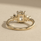 Elongated cushion lab diamond bridal ring design