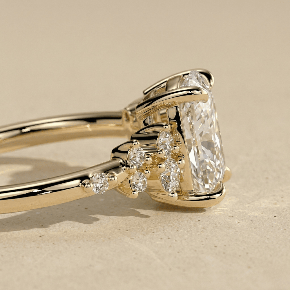 Lab diamond cluster ring for her promise gift
