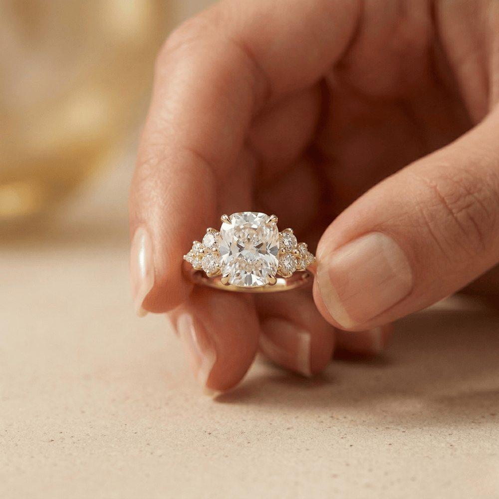 Elegant lab diamond cluster ring for anniversary gift