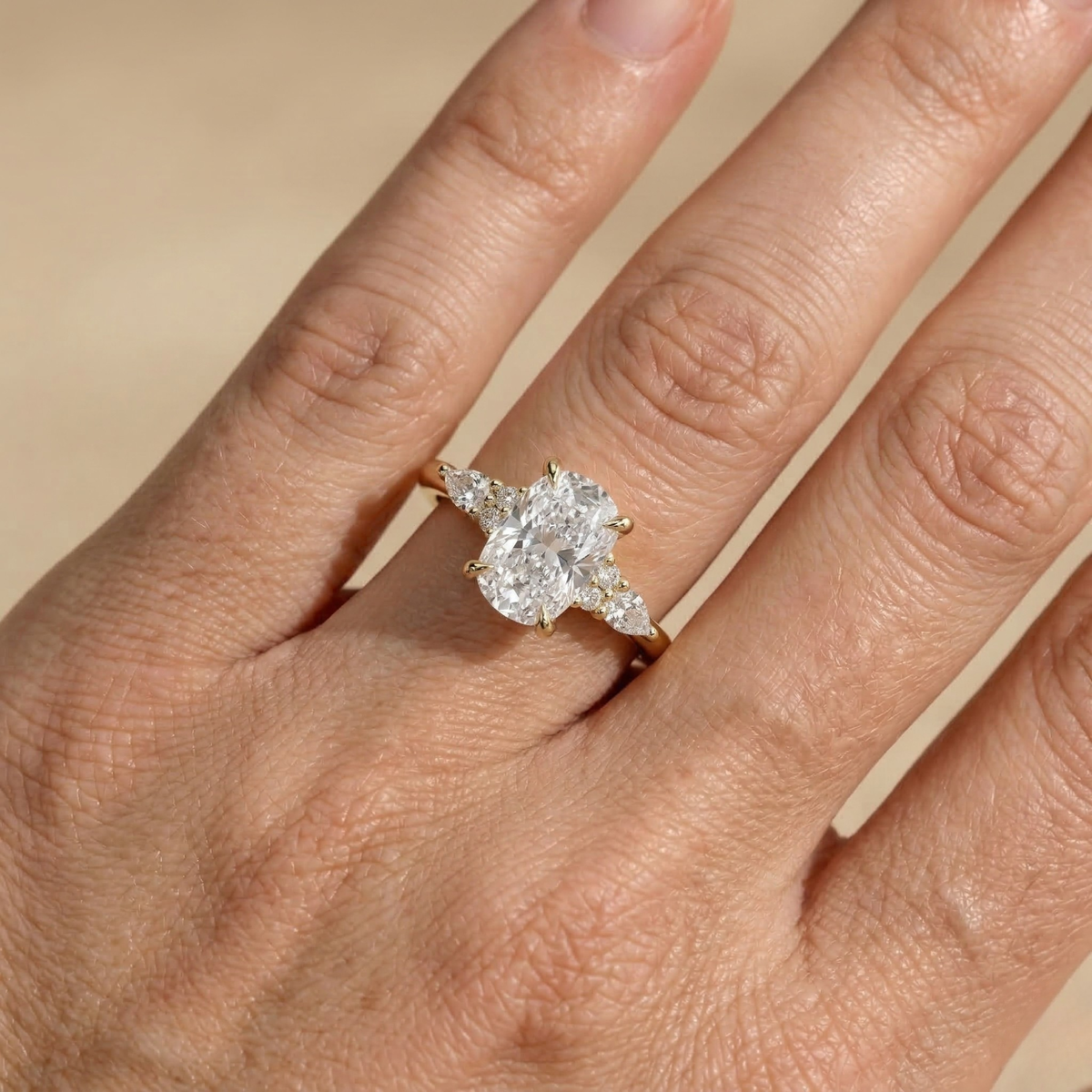 Elegant cushion cut gold promise ring